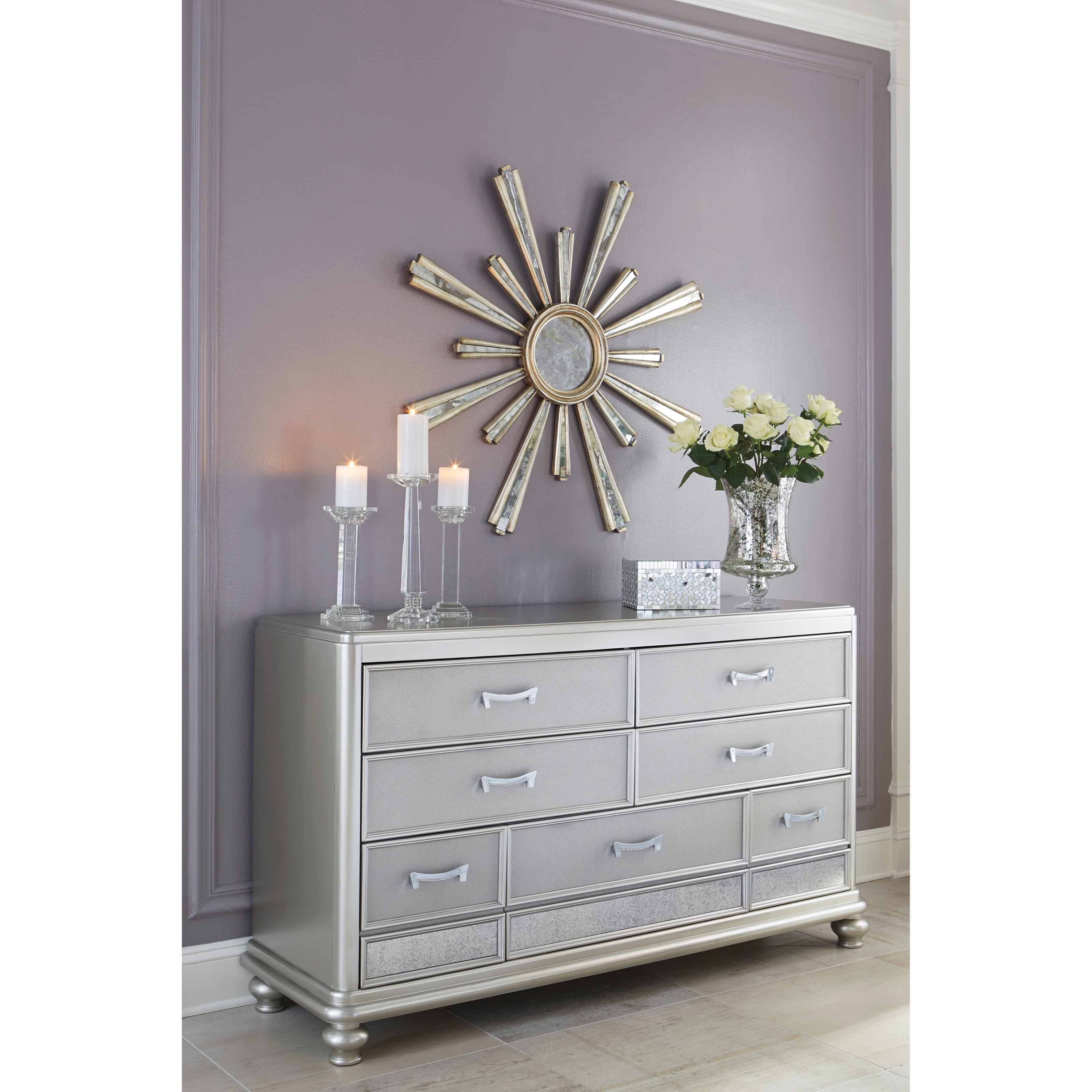 Coralayne silver 5 on sale drawer chest