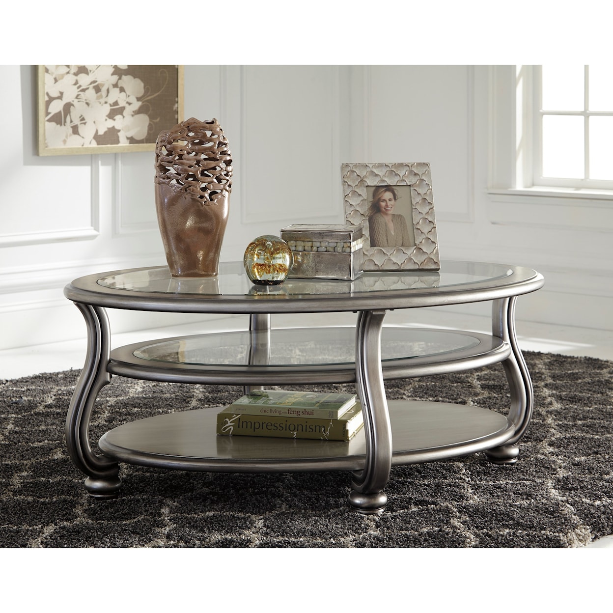 Ashley Furniture Signature Design Coralayne Oval Cocktail Table