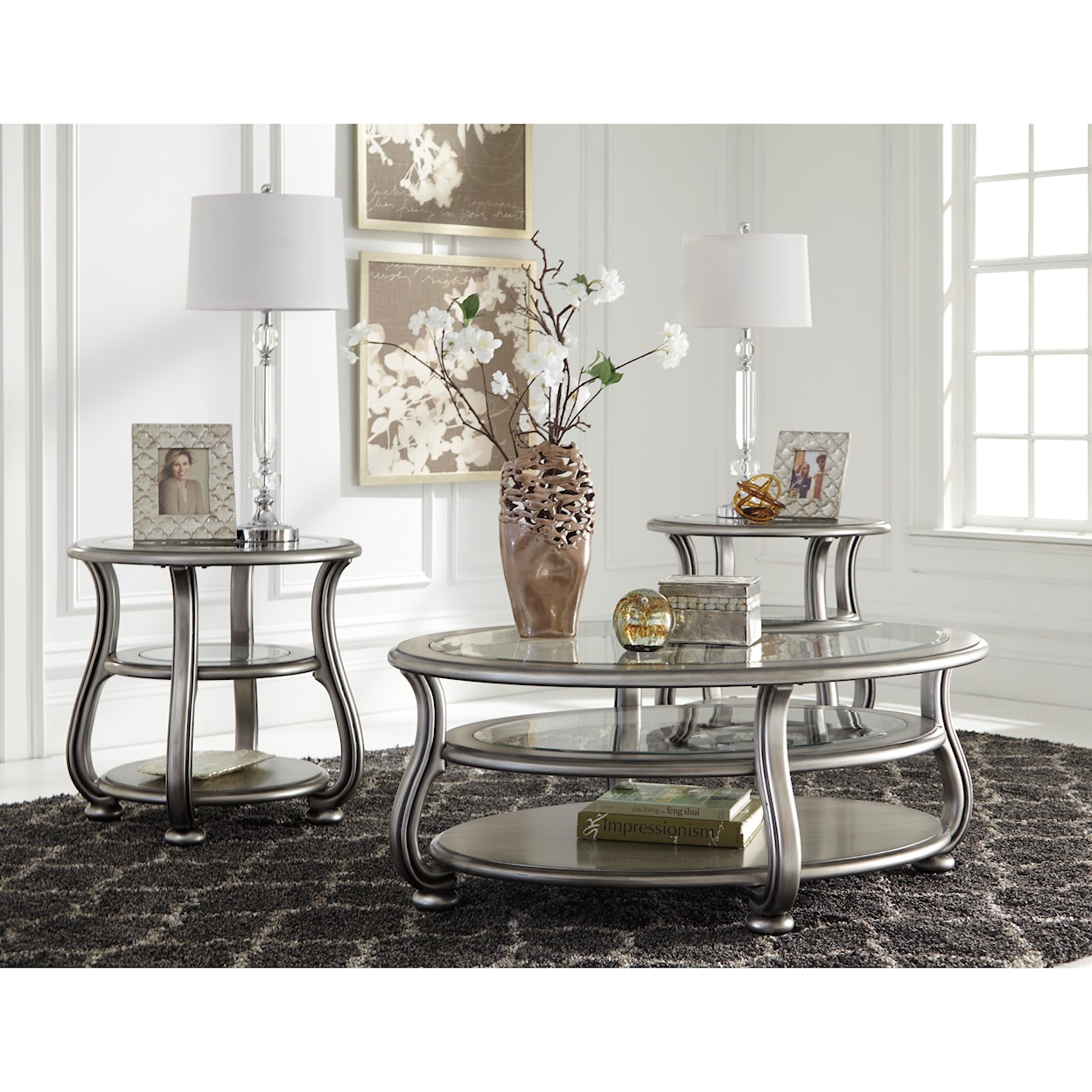 Ashley Furniture Signature Design Coralayne Oval Cocktail Table
