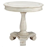 Round Accent Table with Turned Pedestal Base