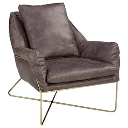 Accent Chair with Gold Finished Metal Frame