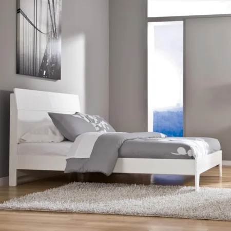 Queen High Gloss Platform Bed