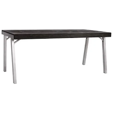 Casual Rectangular Dining Table with Metal Legs