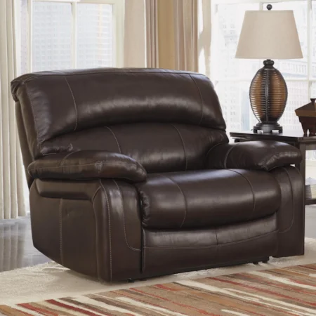 Leather Match Zero Wall Power Wide Recliner