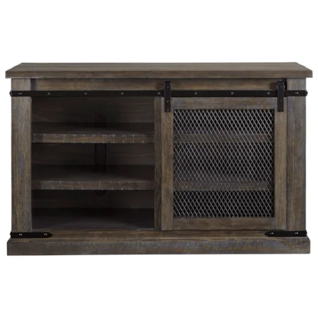 50" Rustic Medium TV Stand with Sliding Barn Door