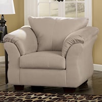 Contemporary Upholstered Chair with Sweeping Pillow Arms