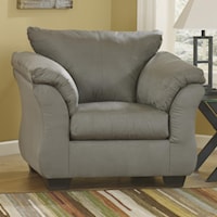 Contemporary Upholstered Chair with Sweeping Pillow Arms