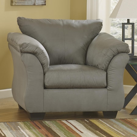 Contemporary Upholstered Chair with Sweeping Pillow Arms