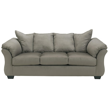 Contemporary Full Sleeper with Flared Back Pillows