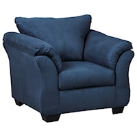 Contemporary Upholstered Chair with Sweeping Pillow Arms