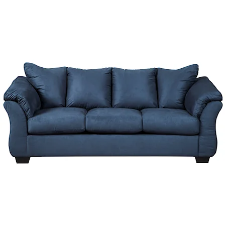 Contemporary Couch with Flared Back Pillows