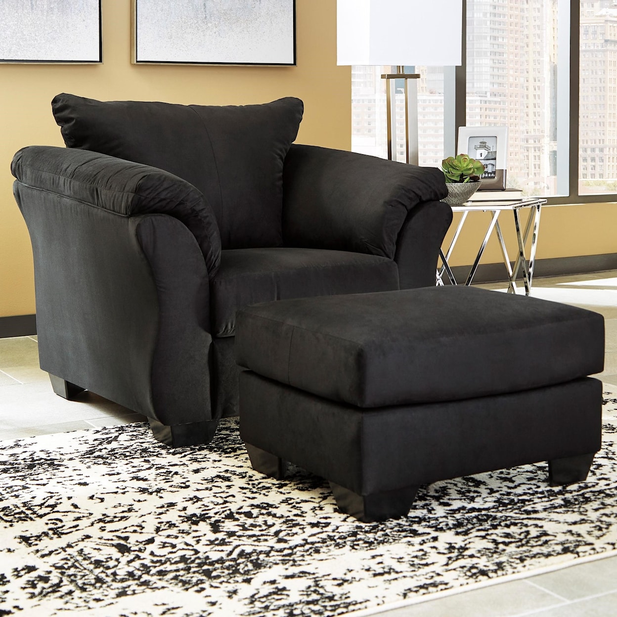 Ashley Signature Design Darcy Upholstered Chair and Ottoman