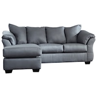 Contemporary Sofa Chaise with Flared Back Pillows