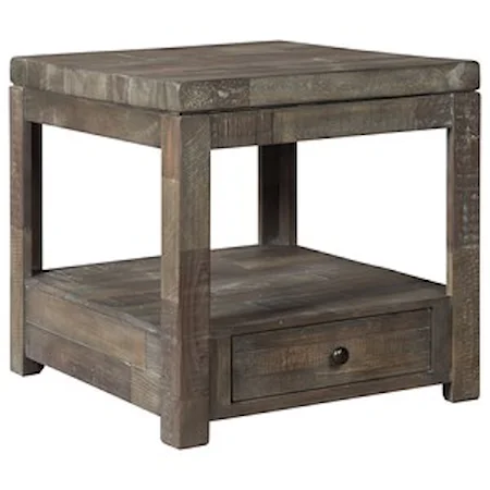 Industrial Rectangular End Table