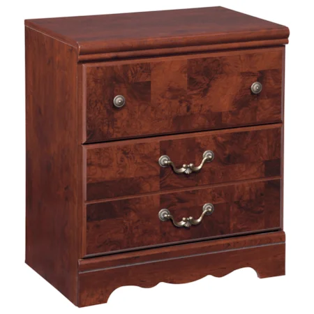 Two Drawer Night Stand with 2 USB Chargers