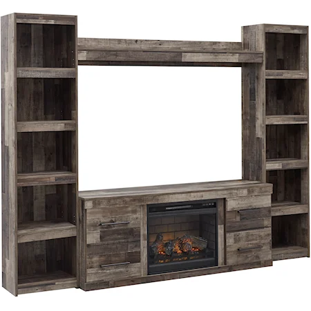 Entertainment Wall Unit with Fireplace