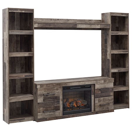 Entertainment Wall Unit with Fireplace