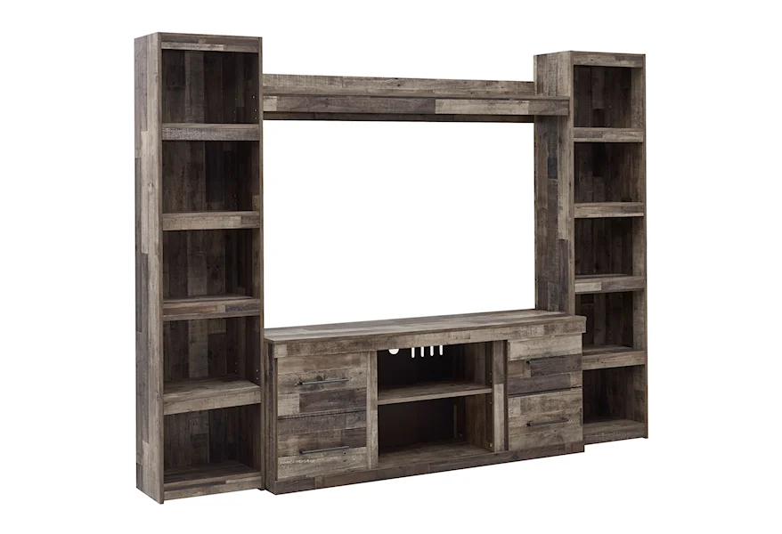 Derekson Rustic Entertainment Wall Unit by Signature Design by Ashley at VanDrie Home Furnishings