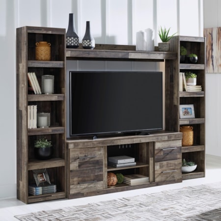 Rustic Entertainment Wall Unit