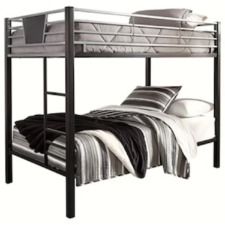 Twin/Twin Metal Bunk Bed w/ Ladder