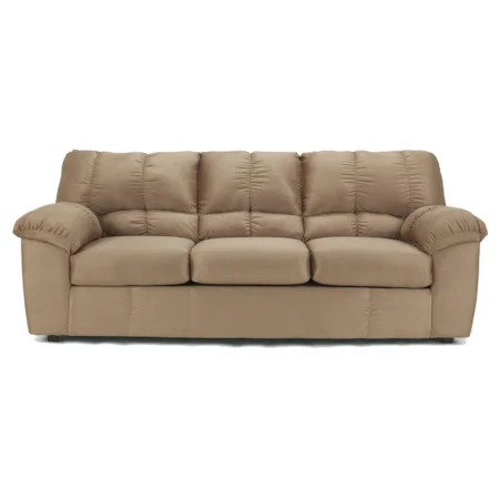 Casual Stationary Sofa with Pillow Arms