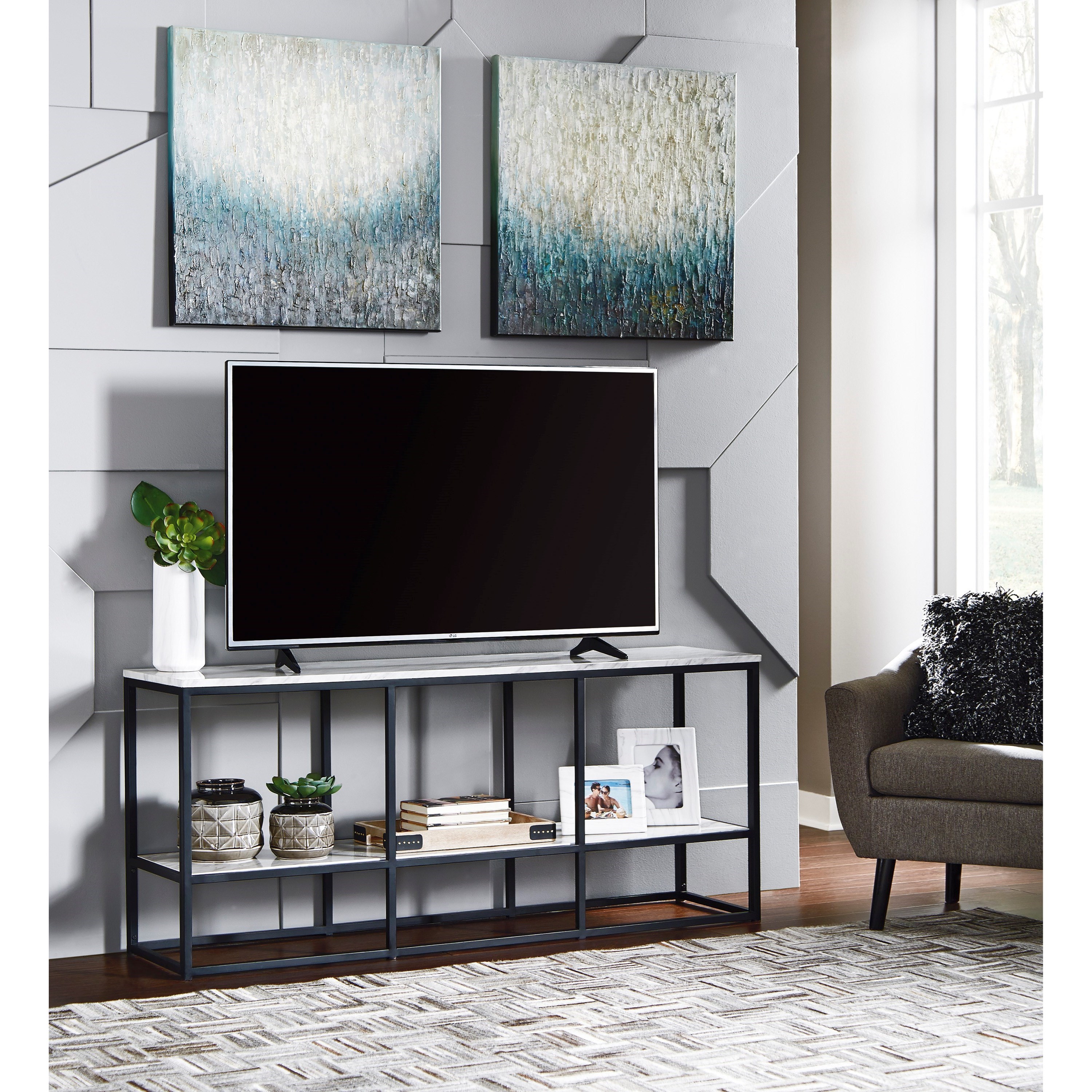 Signature Design by Ashley Donnesta W19210 Metal Extra Large TV Stand