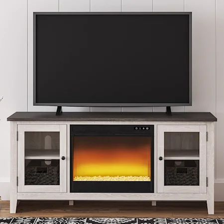 Large TV Stand w/ Fireplace Insert