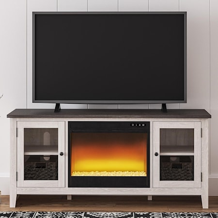 Large TV Stand w/ Fireplace Insert