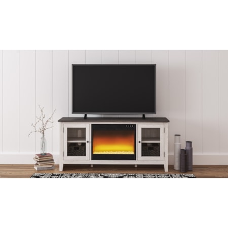 Large TV Stand w/ Fireplace Insert