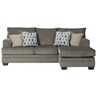 Sofa with Reversible Chaise and Accent Pillows