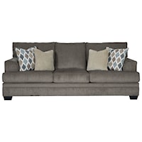 Plush Contemporary Sofa with Accent Pillows