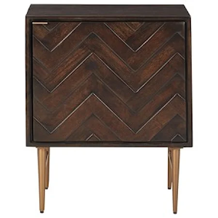 Accent Cabinet with Chevron Pattern Door