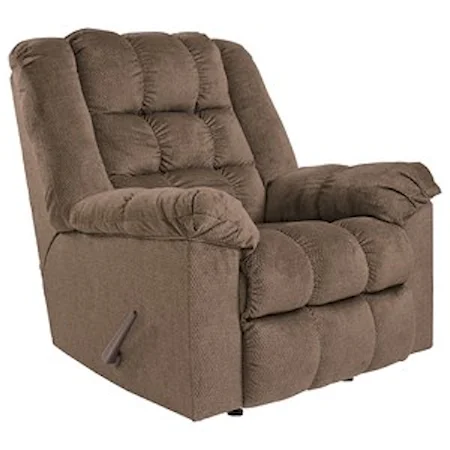 Casual Rocker Recliner with Heat and Massage