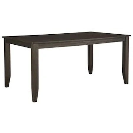 Rectangular Dining Room Table with Wire Brushed Brown Gray Finish