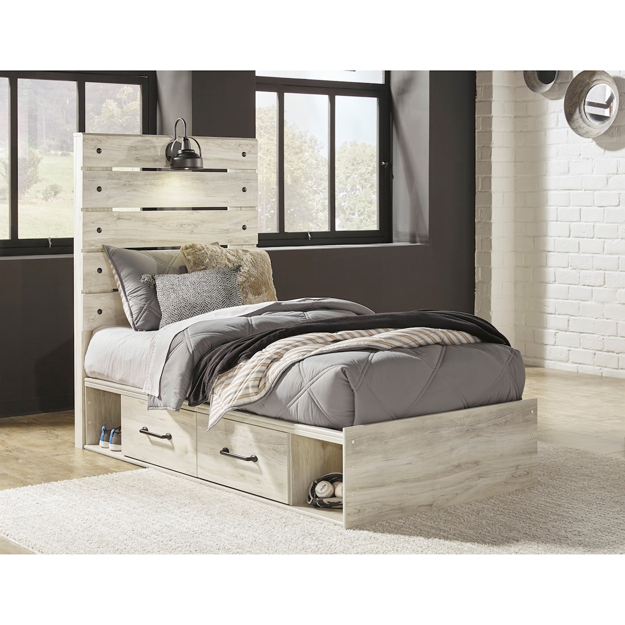 Ashley Furniture Signature Design Cambeck Twin Storage Bed with 2 Drawers