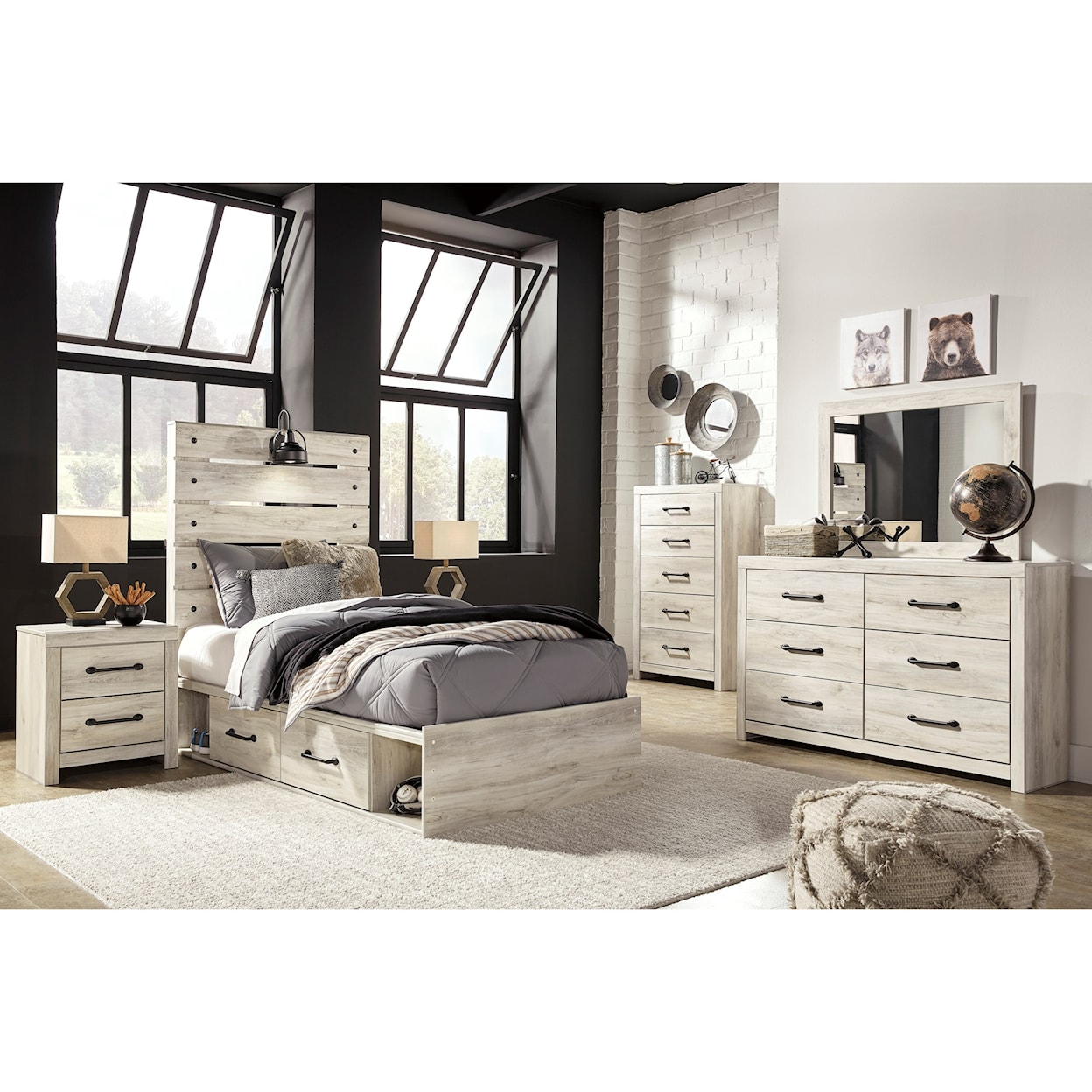 Ashley Furniture Signature Design Cambeck Twin Storage Bed with 4 Drawers