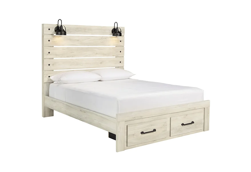 Cambeck Queen Bed w/ Lights & Footboard Drawers by Signature Design by Ashley at Furniture Fair - North Carolina