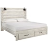 Benchcraft Cambeck King Bed w/ Lights & Footboard Drawers