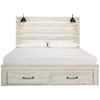 Signature Design Cambeck King Bed w/ Lights & Footboard Drawers