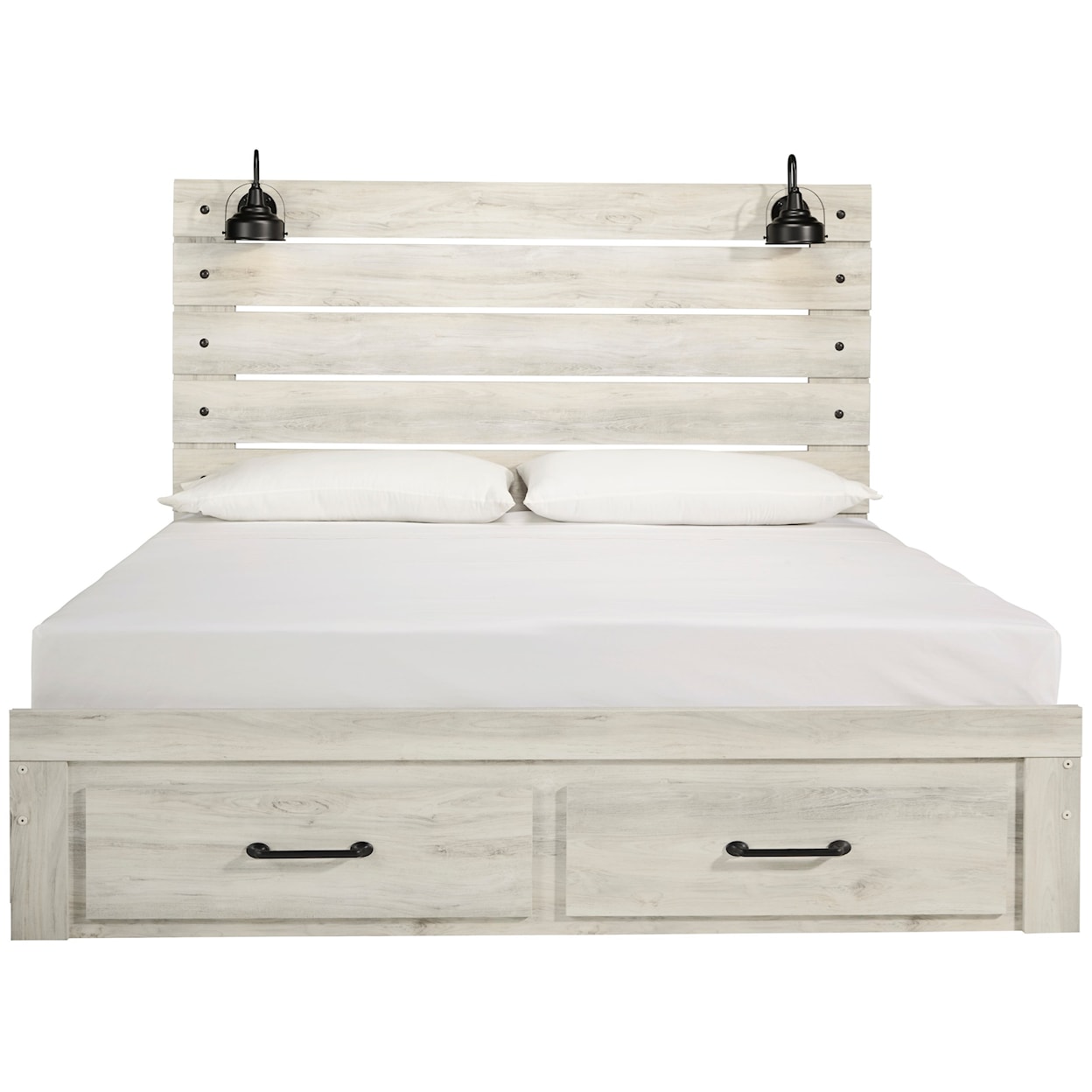 Signature Design by Ashley Furniture Cambeck King Bed w/ Lights & Footboard Drawers