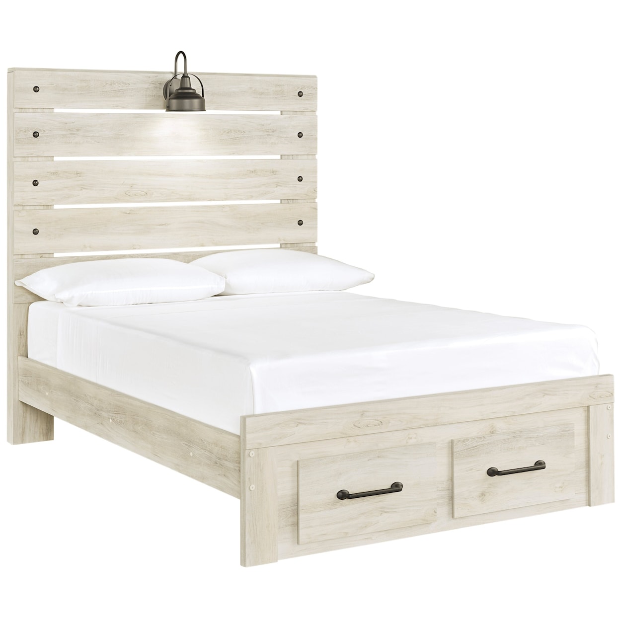 Ashley Signature Design Cambeck Full Panel Bed w/ Light & Footboard Drawers