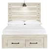 Signature Design by Ashley Furniture Cambeck Full Panel Bed w/ Light & Footboard Drawers