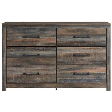 Rustic 6-Drawer Dresser