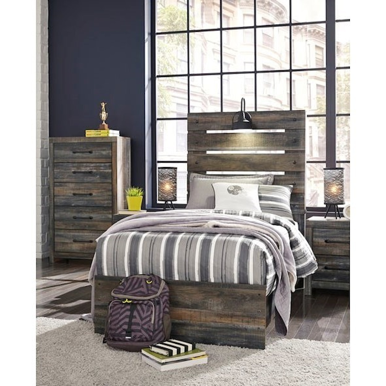 Ashley Signature Design Drystan Twin Panel Bed