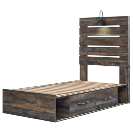 Twin Storage Bed with 4 Drawers