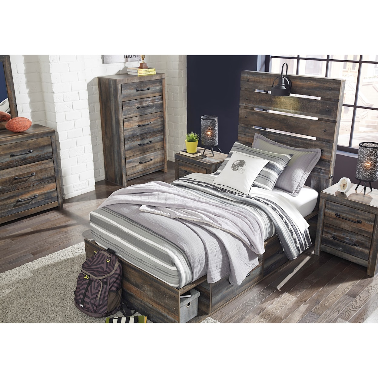 Signature Design by Ashley Furniture Drystan Twin Storage Bed with 4 Drawers