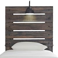 Rustic Twin Panel Headboard with Industrial Light