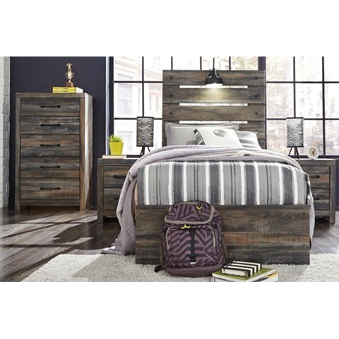 Signature Design by Ashley Drystan ASHLB21153 Rustic Twin Panel
