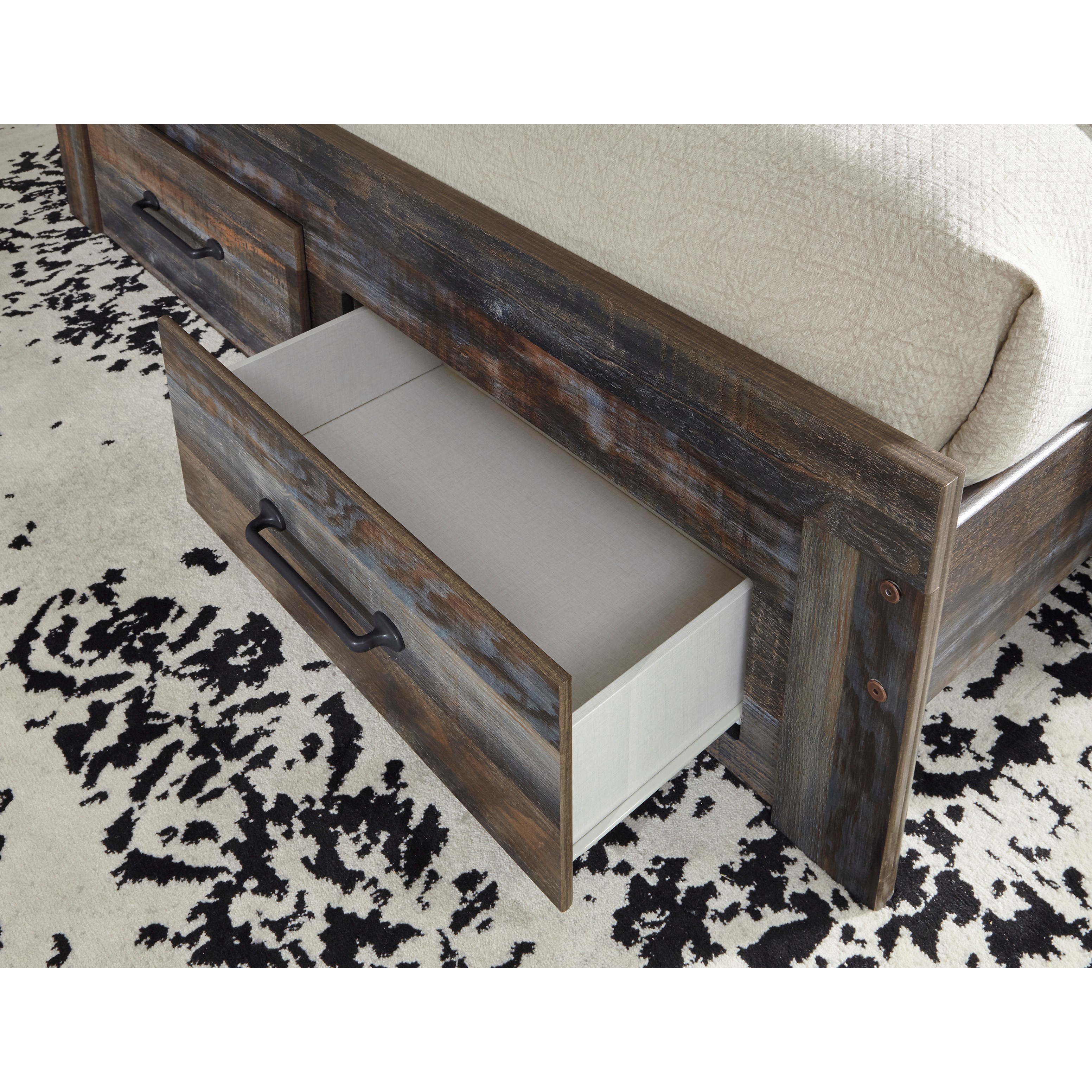Ashley Signature Design Drystan B21157+54S+96 Rustic Queen Panel Bed w