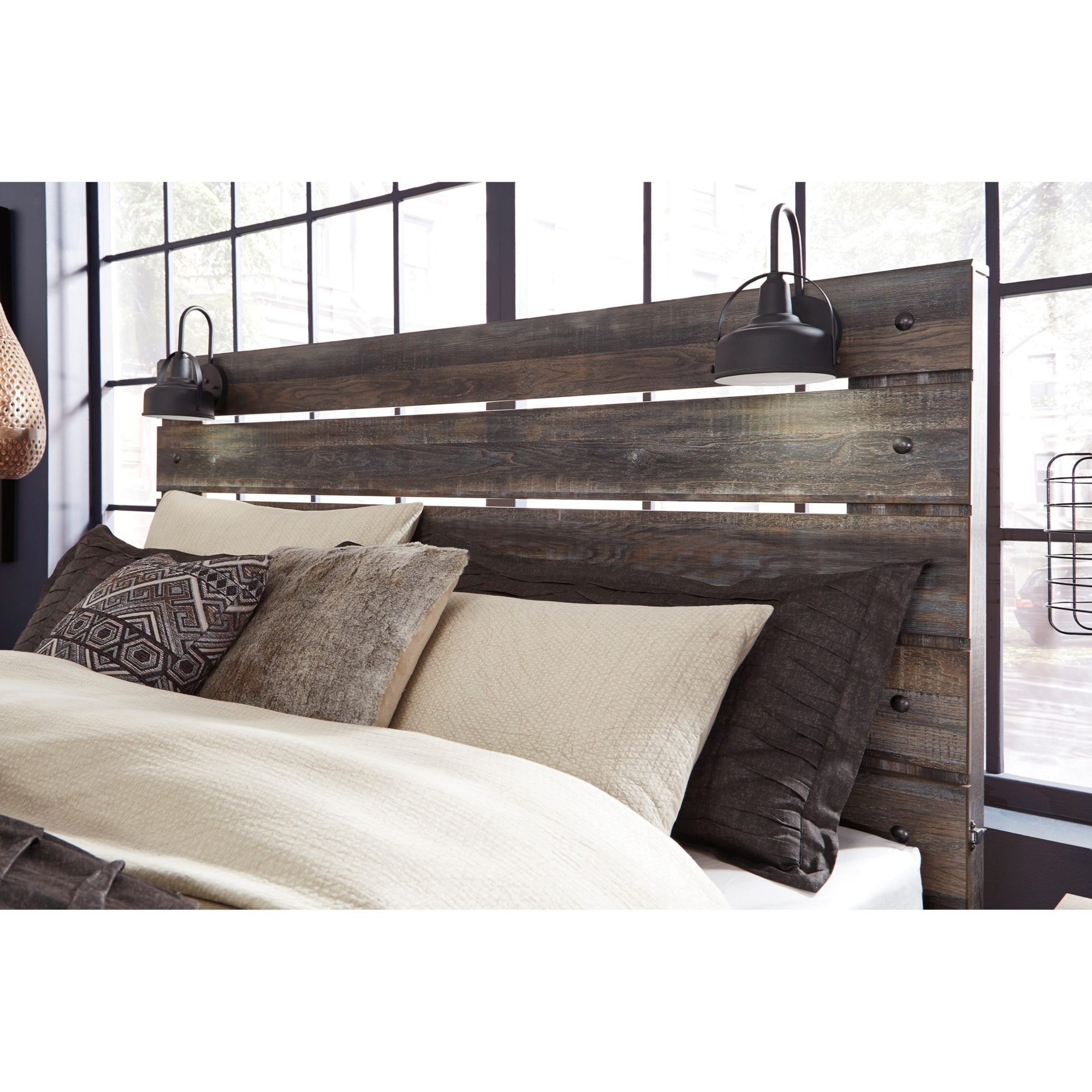 Ashley Signature Design Drystan B21157 Rustic Queen Panel Headboard